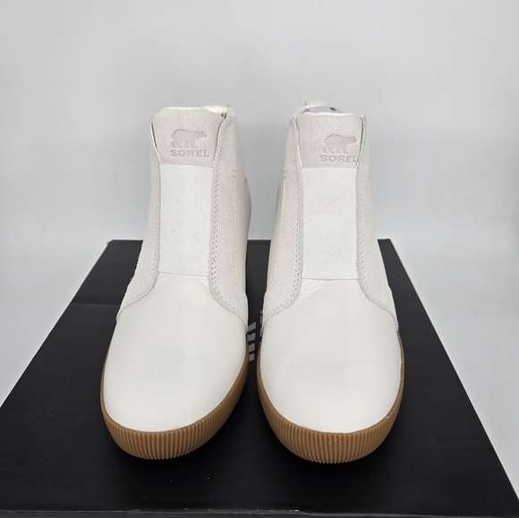 New Sorel Out N About Pull On Wedge Booties Leather Boots Women's Size 8 - Picture 2 of 8